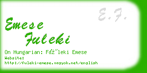 emese fuleki business card